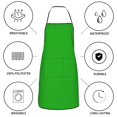 thumbnail image 6 of Yiaed Green Print Kitchen Apron with Hand Wipe Pockets,Big Pocket,Aprons for Women with Pockets, Waterproof for Cooking Baking, 6 of 7