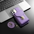 thumbnail image 7 of Dteck Wallet Case For iPhone 11, Crossbody Zipper Wallet Case with Credit Card Holder Slot Purse Leather Protective Case Cover For Apple iPhone 11 6.1 inch 2019, Purple, 7 of 7