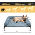 thumbnail image 5 of Cooling Elevated Dog Bed + Removable Deluxe Plush Pillow Cushion, Raised Dog Bed with Washable Bolster Mat, Breathable Teslin Mesh, No-Slip Feet, 35" x 22" Dog Couch Bed,Blue-Rose Velvet, 5 of 12