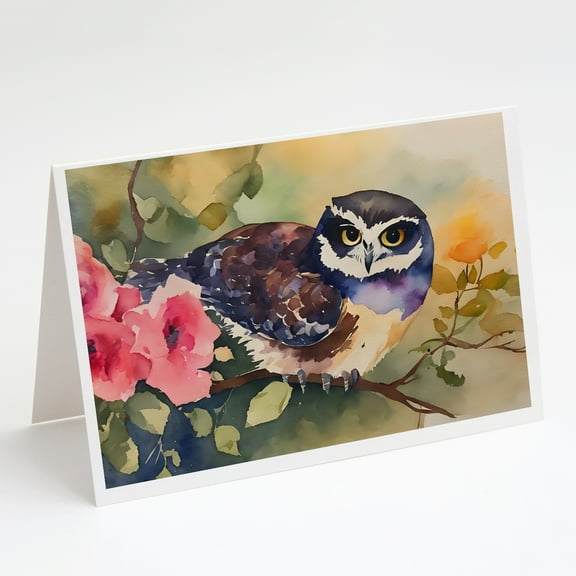 Spectacled Owl Greeting Cards Pack of 8 7 in x 5 in