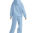 thumbnail image 3 of Nokdvo Sweatsuits Women 2 Piece Outfit Fall Winter Long Sleeve Casual Hoodie Sweatsuit Ribbed Sweatsuit Tracksuit with Pockets,Light Blue S, 3 of 5