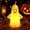 Frowning, variant on Halloween LED Ghost Silicone Night Light with Hanging Hook, Lighted Vintage Patchwork Multi Expression Spooky Ghost for Window Porch Ambiances Halloween Hanging Ornamentation(Angry)