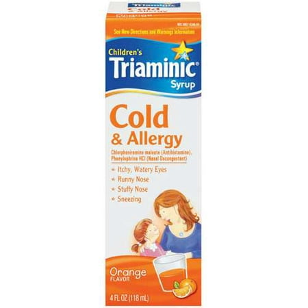 triaminic orange cold allergy syrup childrens flavor oz fl