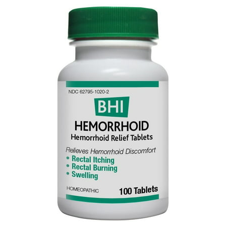 BHI Hemorrhoid Discomfort Relief Tablets, 100 Ct (Best Remedy For External Hemorrhoids)