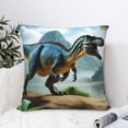 thumbnail image 4 of Fuzoiu Lake Forest Dinosaur A Print Square Pillow Cover,Hidden Zipper Design,Luxury Square Pillow Case, Throw Pillow,Couch Cushion-26"x26", 4 of 7