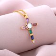 thumbnail image 4 of Fashion Multi-Color Zircon Cross Pendant Necklace - Trendy and Stylish Jewelry for Women, 4 of 9