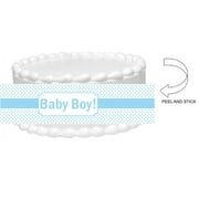 Blue Stars Baby Shower Baby Boy Peel and Stick Edible Cake Decoration Image Wrap Ribbon