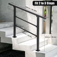 thumbnail image 3 of Handrails for Outdoor Steps, Outdoor Stair Railing Fits 2 to 3 Steps, Sturdy Porch Railing with Installation Kit, Black Wrought Iron Hand Railings for Outdoor Steps, 3 of 6
