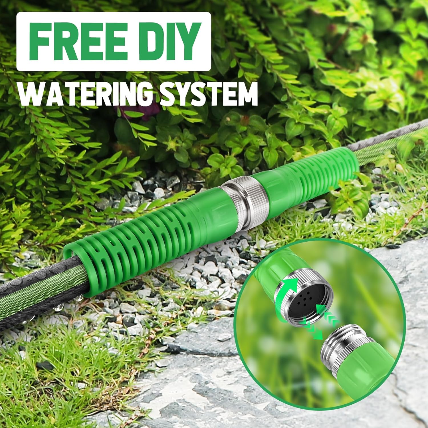25ft Flat Soaker Hose with 80% Water-Saving Drip Irrigation, Leakproof Double Layer Gardening Hose