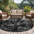 thumbnail image 4 of Black Geometric Round Area Rug 7Ft Washable Circle Rugs for Dorm Laundry Room, Contemporary Minimalism Abstract Pattern Non-Slip Carpet Floor Mats Indoor Outdoor Carpet Runner Aesthetic Home Decor, 4 of 8
