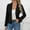 01 Black, variant on Women's Lightweight Open-Front Suit Jacket - Long Sleeve Draped Blazer for Office and Smart Casual Wear