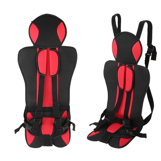 Cojín Asiento De Seguridad Portátil Para Niños Asiento De Seguridad Para Niños Esponja Transpirable Asientos Seguros Cojín Negro Rojo
