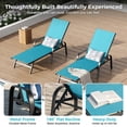 thumbnail image 3 of Chaises Longues d'Extérieur – Ensemble de 2 Ergonomiques Réglables – Chaise de Patio Inclinable à 5 Positions – Textilène Respirant, Cadre en Fer Résistant aux Intempéries – pour Jardin, Bord de Piscine, Balcon et Cour Arrière – Bleu Ciel, 3 of 5
