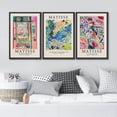 thumbnail image 3 of IDEA4WALL Framed Canvas Print Wall Art Set of 3 Henri Matisse Exhibition Posters Fine Art Nature Wilderness Geometric Floral Botanical Modern Art Calm/Relax/Cozy for Rooms - Black 16"x24"x3, 3 of 5