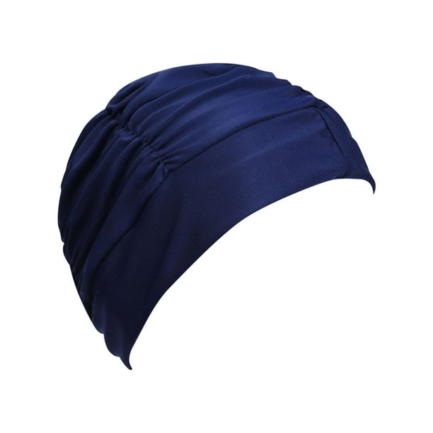 Sombreros de baño de nailon de color liso para mujer con diadema plisada Sombrero de poliéster para mujer