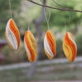 thumbnail image 2 of De Kulture Works Wool Felt Hanging Marquise Bauble, Eco Friendly Needle Felted Ornament, Handmade, Set of 4, 1.5x3.5 DH, 2 of 5