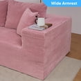 thumbnail image 5 of MUZZ 113" Modular Sectional Sofa, L-Shaped Cloud Couch with Deep Seat,  Corduroy Living Room Sofa, Iron frame, Pink, 5 of 10