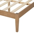 thumbnail image 3 of Christopher Knight Home Queen Bed Frame with White Woven Leather Headboard, Solid Wood, Natural Finish, 3 of 10