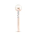thumbnail image 3 of Angara Two Stone Freshwater Cultured Pearl Open Stackable Ring in 14K Rose Gold for Women (Ring Size = 5), 3 of 9