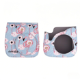 thumbnail image 4 of Light Blue Flame Bird PU Camera Case with Shoulder Strap - Protective Carrying Bag Compatible Exclusively with Fujifilm Instax Mini 9, 8+, 8s, and 8 Instant Cameras - Compact Design (5.1x5.1x2.8, 4 of 6