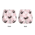 thumbnail image 3 of Gukieu Swan And Flowers2 Print Women's Sports Shorts with Drawstring Elastic Waistband for Running, Yoga, Fitness-Large, 3 of 7