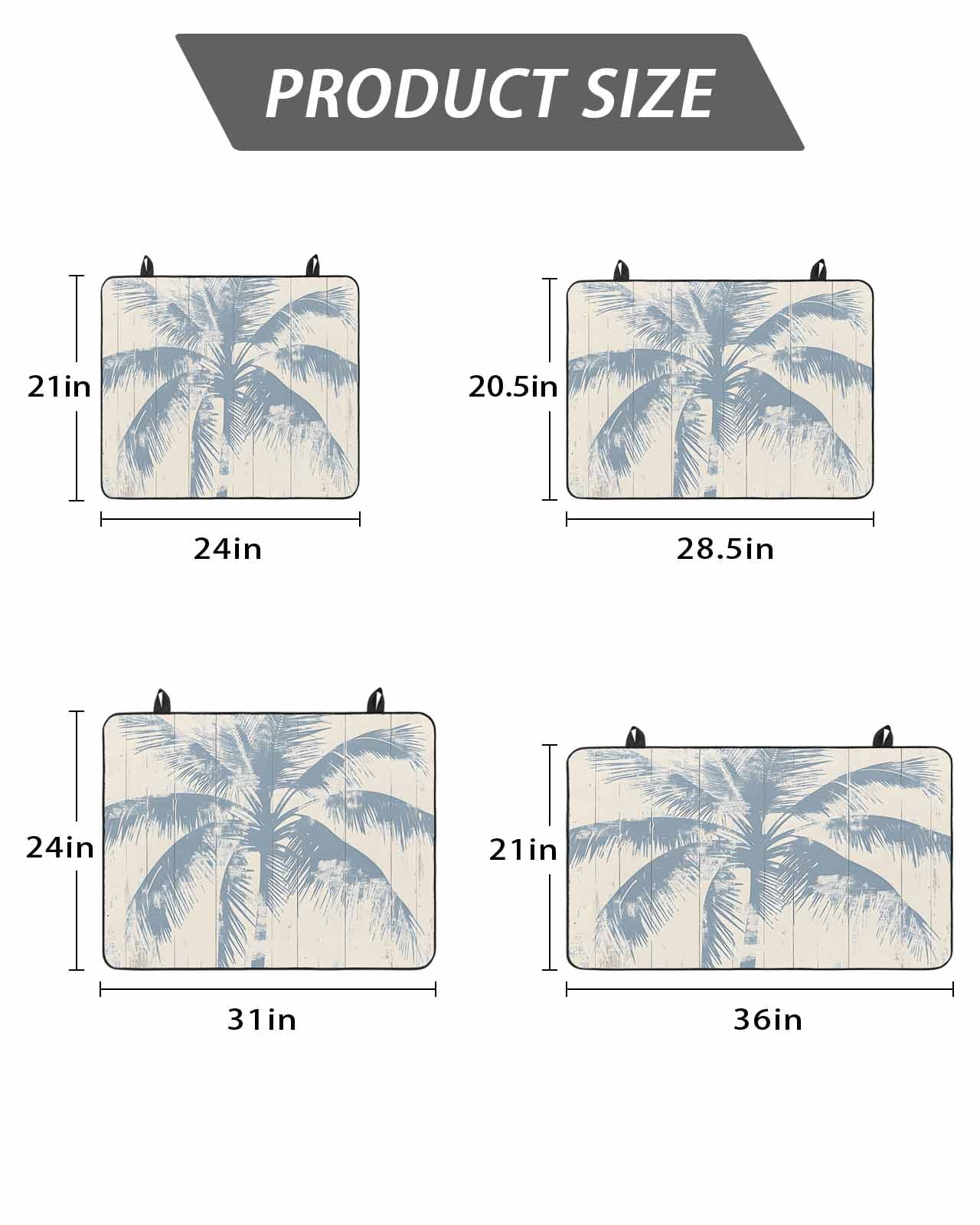 Stove Top Covers for Electric Stove, Blue Palm Tree Glass Stovetop Cover Protector, Coastal Summer Wooden Induction Cooktop Protector Oven Mat for Kitchen Countertop 36"x21"