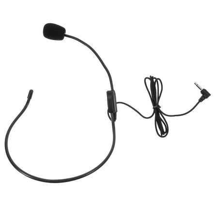 HOMEMAXS  Microphone Toy Headset Lapel Mounted Earphones Microphones Wired Black
