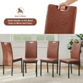 thumbnail image 6 of NORDICANA Kitchen Dining Room Chairs Set of 4, Modern Living Room Chairs Upholstered PU Leater Reception Chairs High Back with Black Metal Legs, Brown, 6 of 9