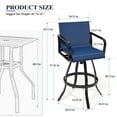 thumbnail image 2 of Crestlive Products Navy Blue Outdoor Aluminum All-Weather Swivel Patio Bar Stools (Set of 2), 2 of 5