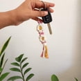 thumbnail image 5 of Macrame Daisy Flower Keychain, Purse/Key Accessory, 5 of 10