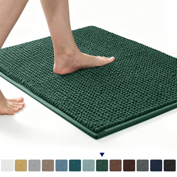 Subrtex Luxury Chenille Bathroom Rug Extra Soft and Absorbent Shaggy Rugs (Celadon, 24"*36")