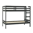 thumbnail image 2 of Walker Edison Modern Solid Wood Twin Over Twin Bunk Bed, Black, 2 of 14