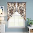 thumbnail image 6 of Swag Valance Curtains for Windows, Southwestern Boho Light Filtering Kitchen Curtains with Rod Pocket, Blue Brown Retro Geometric Ethnic Window Treatment Valances for Living Room, 36x63 - 2 PCS, 6 of 9