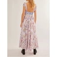 thumbnail image 4 of Sunloudy Vestido estampado floral bohemio para mujer, vestido maxi con mangas abullonadas, vestidos de verano para novia Sunloudy moda, 4 of 5
