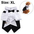 thumbnail image 2 of Camisa de esmoquin a rayas para perro, traje Formal, traje con pajarita, camisas elegantes para boda para mascotas, camisa con pajarita para boda de Príncipe y perro, 2 of 7