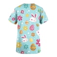 thumbnail image 3 of LSLJS Hauts à Manches Courtes Col en V pour Femmes Uniforme Easter Imprimé Poches Blouse Infirmière, Easter Blouses Médicales Femmes Grande Taille, 3 of 4