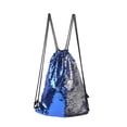 thumbnail image 1 of MasteelfCA Stylish Sequin Drawstring Bag Backpack Sports Dance Bag Pouch (Navy Blue Sivler), 1 of 4