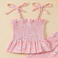thumbnail image 4 of Wxirdiow Summer Outfits for Little Girls Infant Baby Toddler Girls Clothes Sleeveless Camisole Linen Pants Set Baby Summer Outfits Pink Size,6-7 Years, 4 of 6
