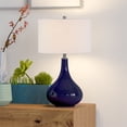 thumbnail image 2 of Henn&Hart 15" Navy Blue Glass Glass/Fabric Table Lamp, 2 of 10