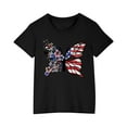 thumbnail image 2 of jobturf Patriotic Shirts for Boys Girls Cute American Flag Graphic Tees 4th of July Cotton Short Sleeve Blouses Summer Tops Size 3-14 Years, 2 of 8