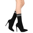 thumbnail image 2 of Women Mid Calf Sock Boot - Dressy, Cosplay, Party - Knitted Stiletto Boot - GD27 By Liliana, 2 of 3