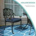 thumbnail image 6 of MEETWARM 2 Piece Patio Dining Chairs with Cushions, Outdoor All-Weather Cast Aluminum Chairs, Patio Bistro Dining Chair Set of 2 for Garden Deck Backyard, Navy Blue, 6 of 7