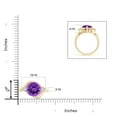 thumbnail image 4 of ANGARA Natural Round 2.1 ct Amethyst and Diamond Three Stone Bypass Ring in 14K Yellow Gold for Women (Size-9mm) | February Birthstone, Anniversary, Jewelry Gift for Women | Natural Amethyst Ring, 4 of 8