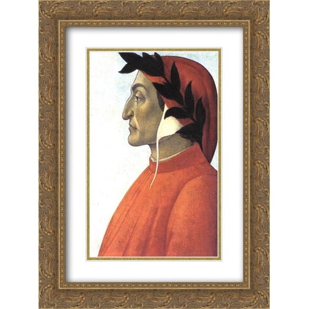 Sandro Botticelli 2x Matted 20x24 Gold Ornate Framed Art Print 'Portrait of Dante'