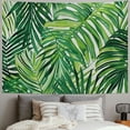 thumbnail image 2 of Nawypu  Leaf Tapestry, Tropical Exotic Banana Forest Palm Tree Leaves Watercolor Design Image, Fabric Wall Hanging Decor for Bedroom Living Room Dorm, Fern Green White, 2 of 6