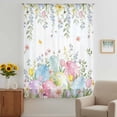 thumbnail image 2 of Easter Eggs Sheer Curtains 108" Extra Long, Country Wildflower Spring Watercolor Botanical Light Filering Curtains, Privacy Drapes Simi Floor to Veiling Curtain for Living Room Large Window Treatment, 2 of 9