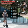thumbnail image 5 of RCB D5PRO Electric Scooter Adult,1600W Peak Motor, 48V27Ah Battery, Up to 80 Miles Range, 10"Anti-Flat Off-Road Tires, Dual Brakes&Dual Suspension, Foldable Commuter Scooter with App & NFC, 5 of 11