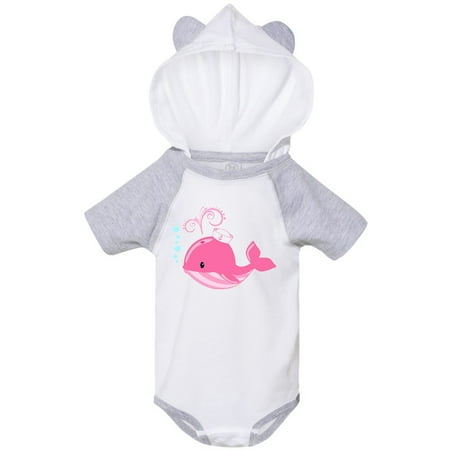 

Inktastic Cute Pink Whale in Nautical Hat Gift Baby Boy or Baby Girl Bodysuit