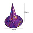 thumbnail image 1 of Sombreros de bruja de Halloween para adultos y niños, 1 piezas, sombrero de bruja colorido, cinta de Mascarada, gorra de mago, decoraciones de fiesta de Halloween, accesorios de Cosplay, 1 of 4