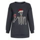 thumbnail image 4 of Pntutb Mujeres tops Invierno Navidad Esqueleto humano Impresión Pullover Sudadera suelta Pntutb Pntutb-7782, 4 of 8